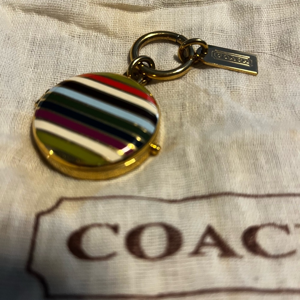 Coach Multicolor heritage Keychain / timepiece - with pouch